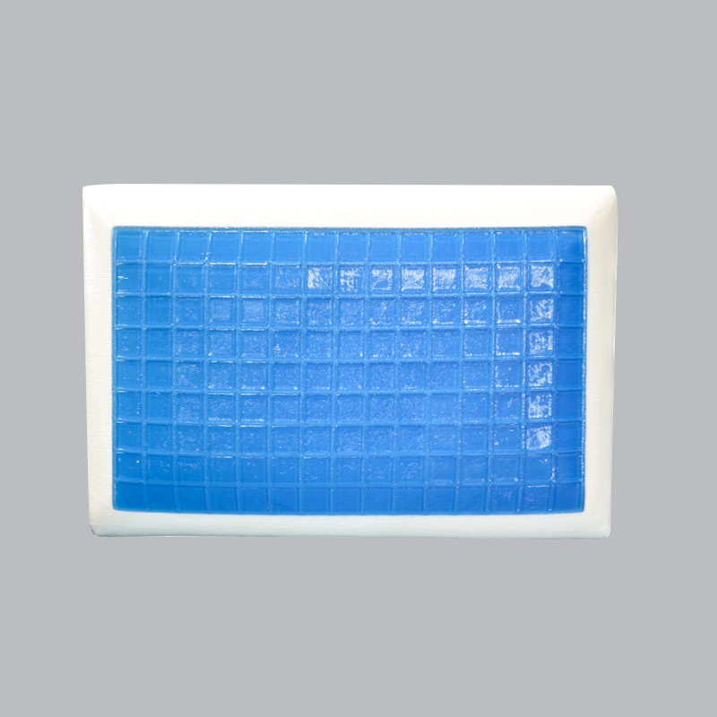 Oreiller en gel mousse à mémoire de forme à carreaux bleus